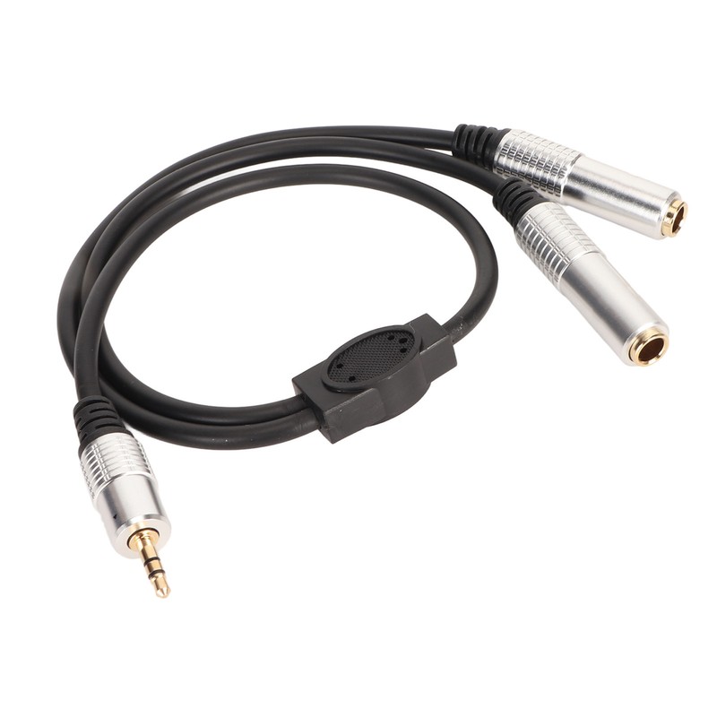 3.5mm to Dual 6.35mm Cable Male to Dual Female Plug