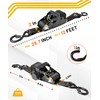 Strapinno Retractable Ratchet Tie-Down Straps,5,000 lbs Breaking Strength- 2 in