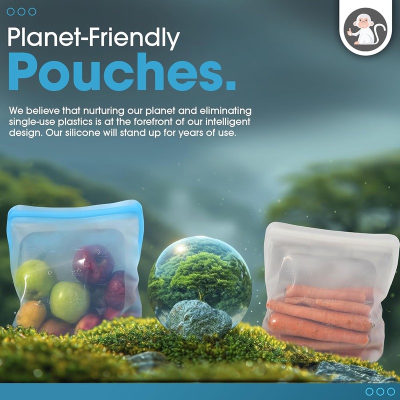 Reusable Silicone Sous Vide Bag - 1 Gallon, 135oz. XXL