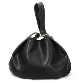 Women's Clutch Soft Vegan Leather Hobo Top Handle Bag Small Tote Purse Black, black