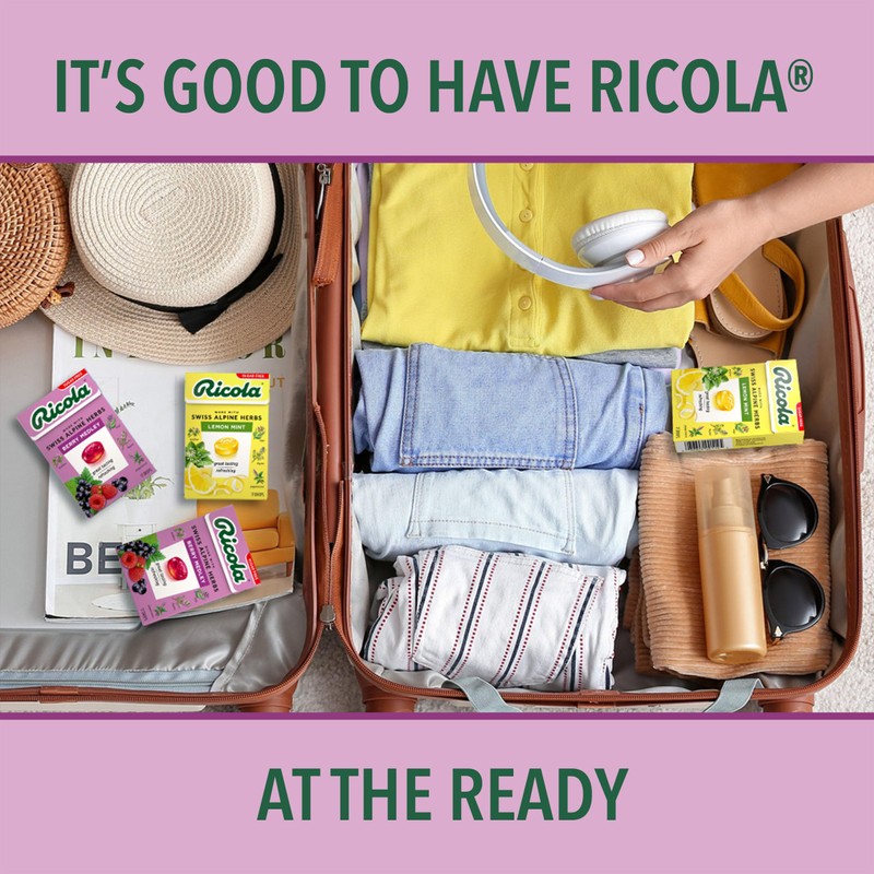 Ricola Box Sugar Free Berry Medley Travel Sized Voice Refreshment,