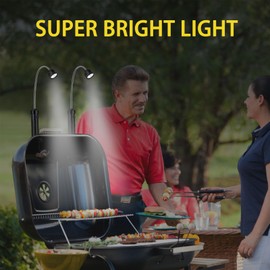 BBQ Grill Light, Barbecue Grilling Accessories for Outdoor Grill with Super Bright LED, Flexible Neck, Magnetic Base, Birthday Grilling Gifts Mens Stocking Stuffers, 2 Pack-Batteries Included