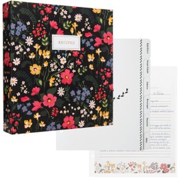 Jot & Mark Recipe 3 Ring Binder 8.5x11 | Full-Page with Clear Protective Sleeves to Write in Your Own Recipes and Color Printing Paper for Family Recipes