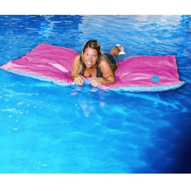Aqua Select The Unsinkable Molly Brown Swimming Pool Float | Pink/Blue Floating Pool Mattress | 72" x 40" Large Comfortable Mat | Use in or Out of Pool