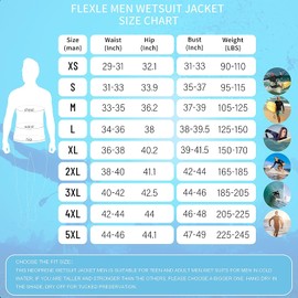 FLEXEL Wetsuit Top for Women and Men 2mm 3mm Neoprene Wet Suit Jacket Front Zip Long Sleeve Keep Warm in Cold Water for Surfing Swimming Diving Snorkeling