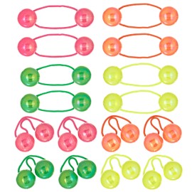 16pc Ponytail Balls Hair Elastics Collection Neon Colored Ponytail Balls For Girls And Toddlers