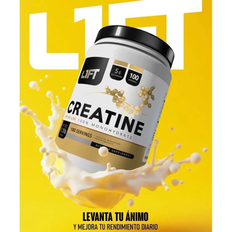 Lift Creatina Monohidratada L1ft 500 Gr 100 Servicios Sin Sabor