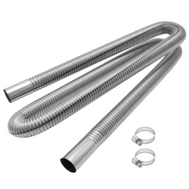 150cm x 24mm Auxiliary Heating Exhaust Pipe Exhaust Hose for Power Generator with 2 Hose Clips Suitable for Heating and Ventilation Systems