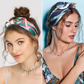 4Pcs Hairband for Woman, Stylized Wide Top Knot Headband, Soft Fabric Hairband for thin/thick hair, Non-slip Hairband Accessories for Daily Wearing/Dating/Sports/Outdoor (4 Designs)