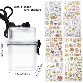 MWRDSM Photocard Holder Keychain, Pop Photocard Holder with Cute Stickers, Lanyard Photocard Sleeves for Women Girls Students