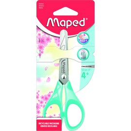 Maped - Forbici Sensoft 13 Cm con anelli flessibili ed ergonomia 3D - Forbici dai 4 anni - Per asilo e elemtari - Punta arrotondata per una massima sicurezza - Colori pastello casuali