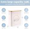 LONBET Laundry Basket with Lid, Made from Breathable Fabric |