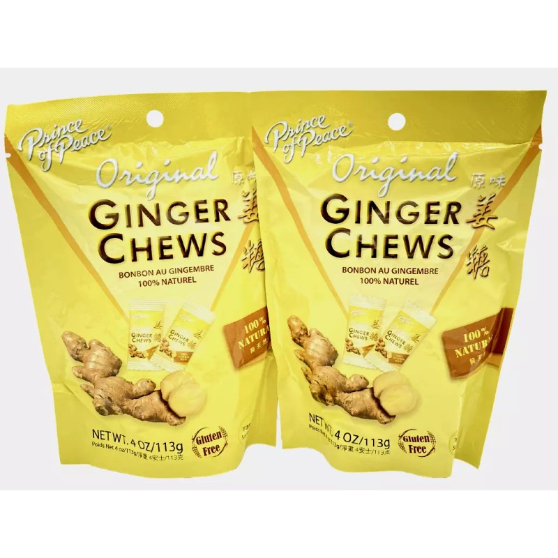 Prince of Peace Ginger Chews Candy Original (100% Natural) 4oz(Pack
