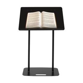 Acrylic Podium Stand, Height & Angle Adjustable Podium Lectern Stand Conference Podium Stand w/Metal Base Modern Church Pulpit for Classroom Concert Speech