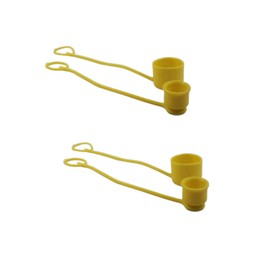 Yellow Rubber Dust Caps/Plugs For 1/2 Body Flat Face Hydraulic Bobcat Skid Steer Quick Couplers (2 Sets)