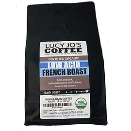 Lucy Jo's Coffee, Organic Low Acid French Roast, Whole Bean 11 oz