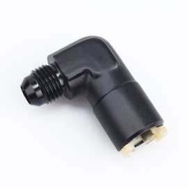 AC PERFORMANCE 90 Degree 5/16" Female EFI Electronic Fuel Injection Push-On Quick Connect Adaptor to -6 AN Fuel Line/Rail Hose Fitting, Aluminum Black