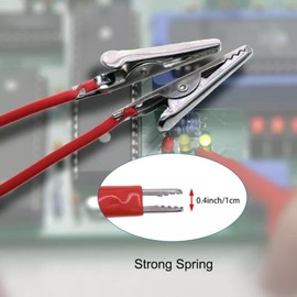 120PCS Premium Alligator Clips Electrical, 5 Colors Test Probes & Leads, Crocodile Jumper Wires with Dual Ended Insulators Cable for Electric Circuit Connection, Multimeter, Electronic Experiments