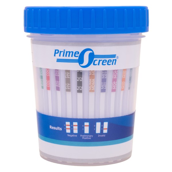 Prime Screen Multi-Drug Test Cup 12 Panel Kit (AMP,BAR,BUP,BZO,COC,MDMA,MTD,OPI,OXY,PCP,TCA,THC) -CDOA-3124-[50