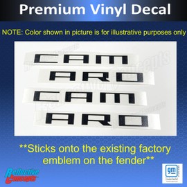 Fender Badge Overlay Decal - 2010-2015 Camaro LS, LT, RS, SS - (Color: Gloss Black)