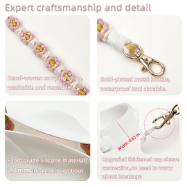 Silicone Boot Set for Owala Water Bottle 40 oz - Includes Water Bottle Handle Strap - Perfect Owala Accessories, Fits Owala Tumbler, Owala Free Sip, for Pink owala (Pink)