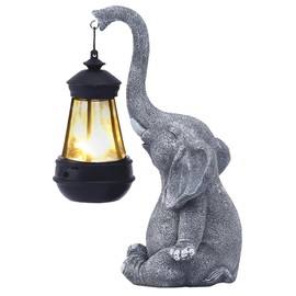 HY-MS Outdoor Solar Elephant Statues Lights, Elephant Statue Decorations for Yard, Patio, Lawn,Outside Garden, Lucky Elephant Gifts for Women, Men or Daughter
