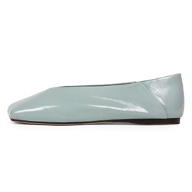 YYBYYB Women's Ballet Flats Closed Square Toe Slip On Flats Comfortable Dressy Casual Work Office Shoes-Blue-11