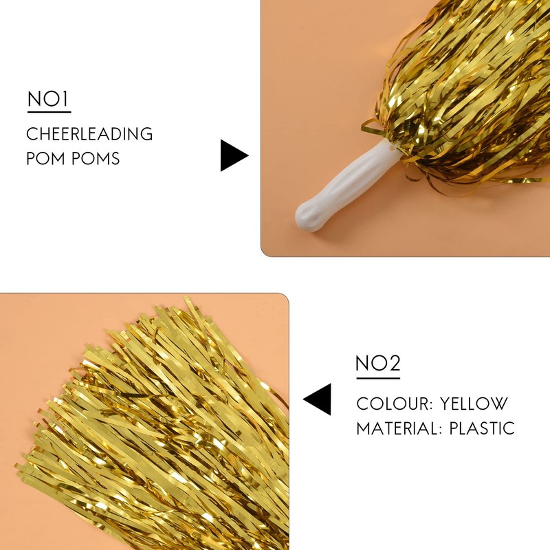 Oidnvay 24pcs Cheerleading Pom Poms Metallic Foil Cheer Pom Poms