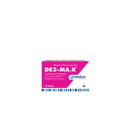 Medical Pharmaquality DE3 - MA.K Food Supplement with Vitamin D3 2000iu, Vitamin K2 & Magnesium, 30 Tabs