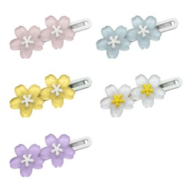 5pcs Flower Hair Clips Alligator Hair Clip For Women Pink Blue Claw Clips Floral Blossoms Hair Accessories Barrettes Hairpins For Wedding Bridal Supplies Decoration