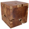 GURU SHOP Decorative Cube Made of Root Wood, Light Object,