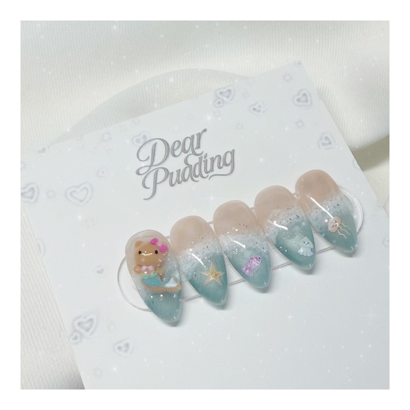 [Handmade Nail Tips] Sea Mermaid Nail Tips - Almond /
