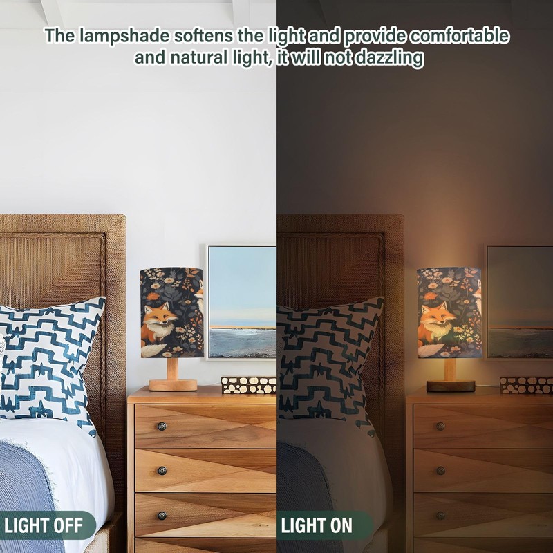 GOODOLD Cute Foxes LED Table Lamp - Modern Minimalist Bedside