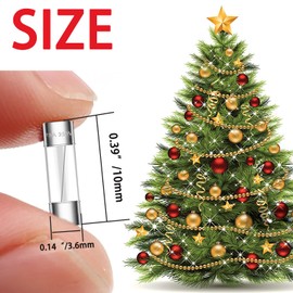 Tnisesm 20 Pcs 5A Christmas Light fuses 3.6x10mm 125V Fast Blow Glass Fuses, Mini Small Fuse, Christmas String Outdoor Light Plug Fan Fuse