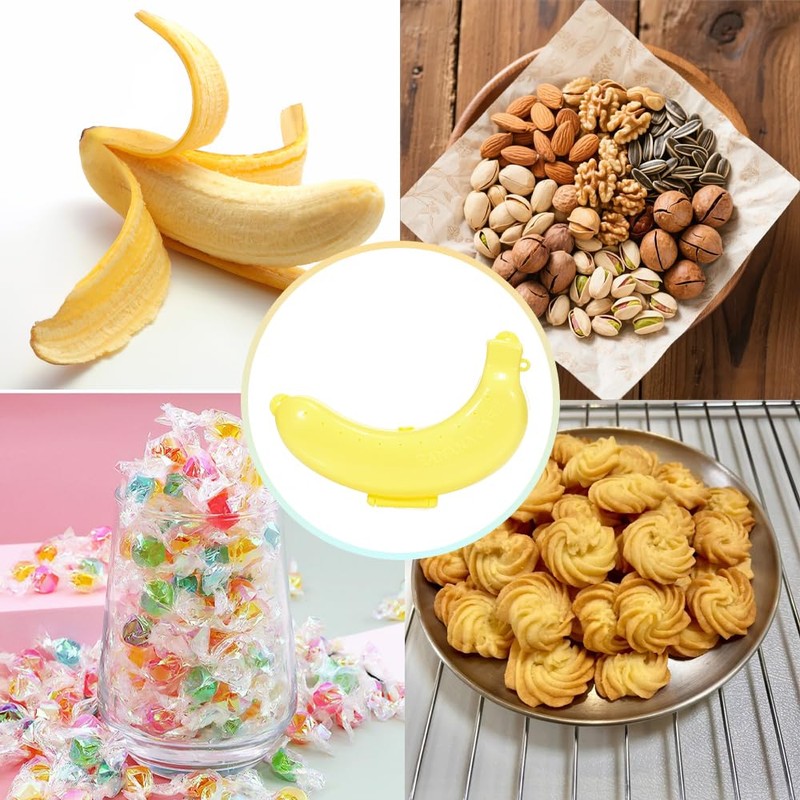 Banana Case Holder,2 Pcs Reusable Banana Storage Box with Vent