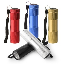Lhdfyqt Pack of 5 Mini LED Torches, Aluminium Torch Children with 9 LEDs, Aluminium Small Hand Lamp, Waterproof Torch Small for Emergency, Outdoor, Camping, Party Bags, Children's Birthday Parties