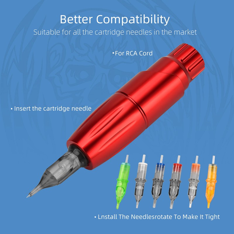 Tattoo Machine Kit Red Motor Pen LED 2 Channel Output