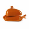 Orange Butter Holder with Lid for Modern Kitchen Decor and