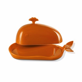 Orange Butter Holder with Lid for Modern Kitchen Decor and Accessories, Perfect for Baking and Baking Homemade Meals, Baking, Cooking, Spreading and Basting