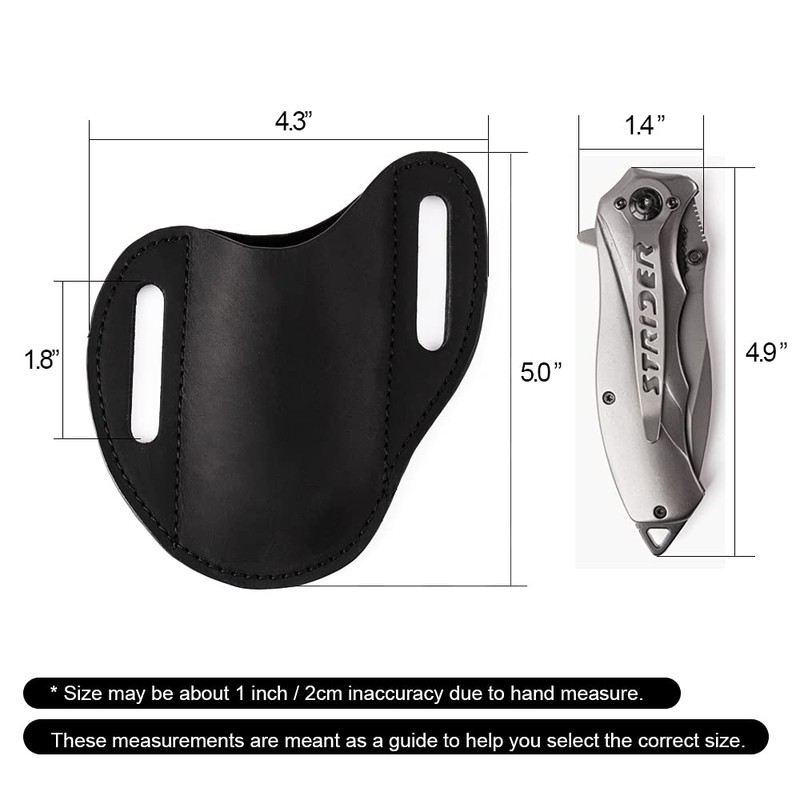 Gentlestache Leather Knife Sheaths for Belt, Pocket Knife Holder, EDC