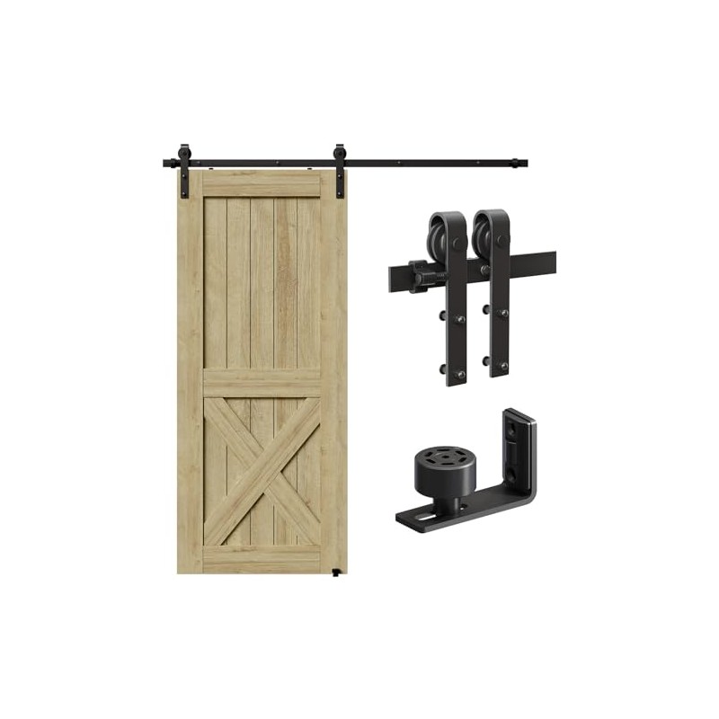 CCJH 6FT/72inch Sliding Barn Door Hardware Kit for Single Door