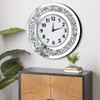 DMDFIRST Crystal Crushed Diamond Mirrored Round Wall Clock 16x16x2 inches