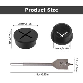 JDCMEI Pack of 10 Cable Grommets, 25 mm Plastic Flexible Cable Grommet, Desk Cable Grommet, Desk Eyelets with 1 Drill for Desk, Computer Desk, Worktops, Furniture