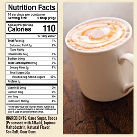 Castle Kitchen Caramel Dark Hot Chocolate (2 Pack) Premium Plant Based, Dairy Free, Gluten-Free, Vegan Hot Coca Mix - Just Add Water - 14 oz