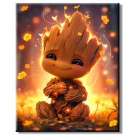 AG.AIIEU Paint by Numbers for Adults and Children, DIY Hand-Painted Beginners Oil Painting Set - Paint by Numbers with 3 - Brushes and Acrylic Paint Canvas Kit