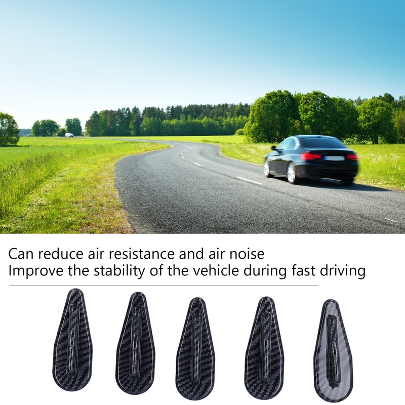 10PCS Shark Fin Kit Spoiler Wing Set with Carbon Fiber