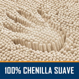 CoWalkers Alfombra Antideslizante Tapete para Baño, Tapete para Piso Lavable a Máquina Alfombra de Chenilla de Piezas,Ducha, Dormitorio, Pasillo,Fácil de Limpiar,Superabsorbente (Beige, 40x60cm)