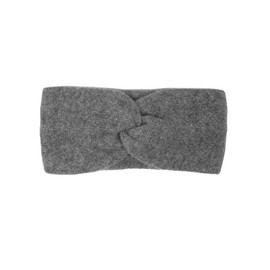 Zwillingsherz Headband made of 100% Cashmere - High-quality coarse knit headband in plain design for women and girls - wool - ear protection - hair band - warm and soft for spring, autumn and winter. - Mid-Grey