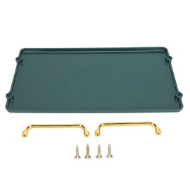Large Handle Tray Double Ear Plastic Tray Rectangular Stable Multifunctional Tray for Displaying Beauty Products Green