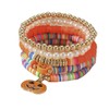 5Pcs Pumpkin Bracelets for Women Stackable Rainbow Clay Beaded Stretch